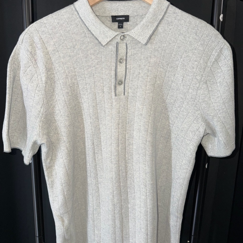 Express Light Gray Men's Polo Shirt